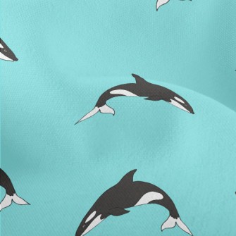 Cute Cartoon Killer Whale Lightweight Performance Linen