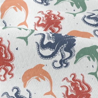 Colorful Octopus And Dolphin Modern Jersey