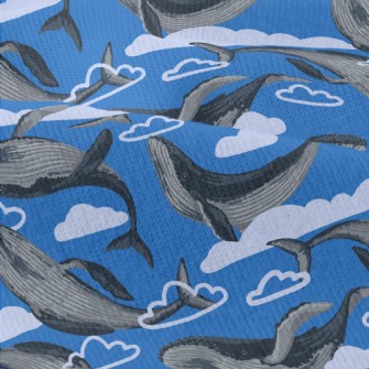Hand Drawn Whale In The Sky Modern Jersey