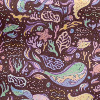 Colorful Ocean World Jersey Backed Fleece