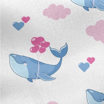Whales Fly Into The Clouds Jersey Backed Fleece