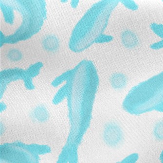 Abstract Watercolor Whale Jersey Backed Fleece