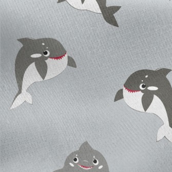 Killer Whale And Baby Shark Jersey Backed Fleece