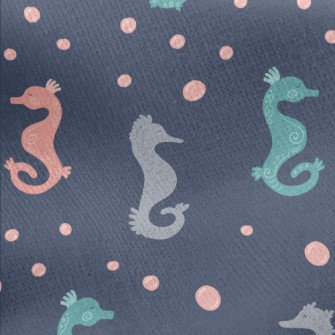 Cute Colorful Seahorse Jersey Backed Fleece