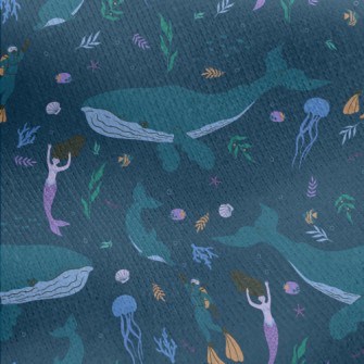 Undersea Diving Beauty Jersey Backed Fleece