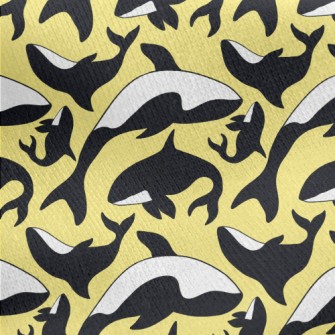 Simple Killer Whale Pattern Jersey Backed Fleece
