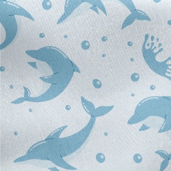 Cute Cartoon Dolphin Jersey Backed Fleece
