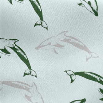 Dolphin Seal Pattern Jersey Backed Fleece
