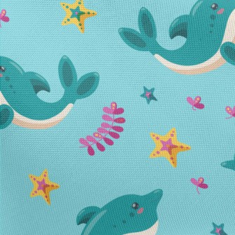 Cartoon Dolphin And Starfish Pongee