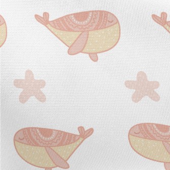 Hand Drawn Pink Whale Pongee