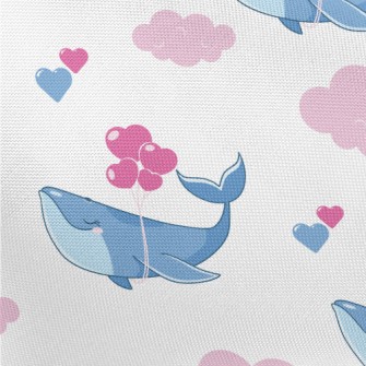 Whales Fly Into The Clouds Pongee