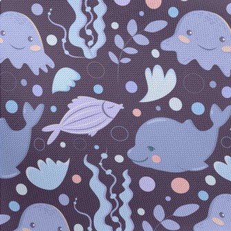 Cartoon Marine Life For Childr Pongee