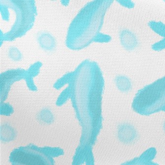 Abstract Watercolor Whale Pongee