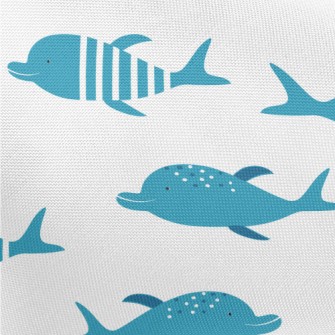 Cartoon Dolphin Pattern Pongee