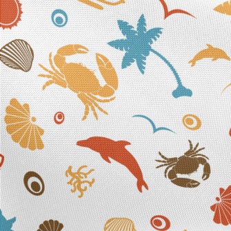 Colorful Beach Silhouette Pongee