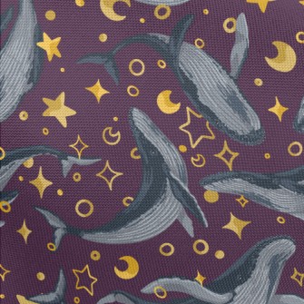 Hand Drawn Whale And Stars Pongee