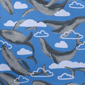 Hand Drawn Whale In The Sky Pongee