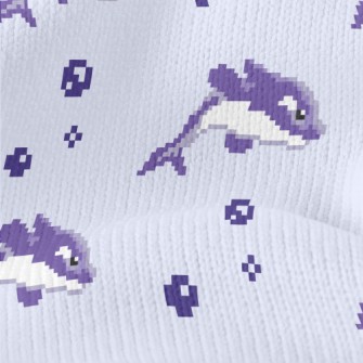 Pixel Style Purple Dolphin Stretch Jersey