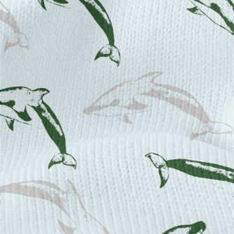 Dolphin Seal Pattern Stretch Jersey