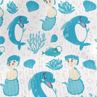 Dolphin And Mermaid Boy Stretch Jersey