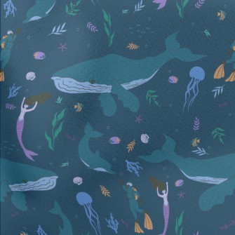 Undersea Diving Beauty Lightweight Cotton Poplin