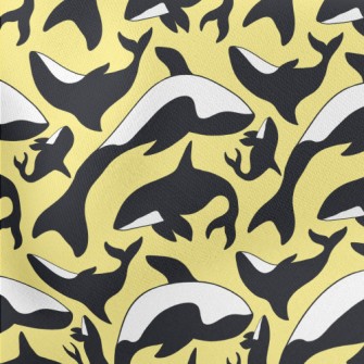 Simple Killer Whale Pattern Lightweight Cotton Poplin