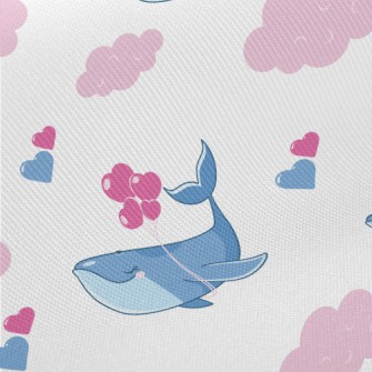 Whales Fly Into The Clouds Midweight Cotton Poplin
