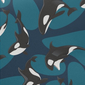 Killer Whales Free Midweight Cotton Poplin