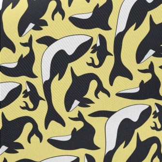 Simple Killer Whale Pattern Midweight Cotton Poplin