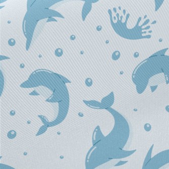 Cute Cartoon Dolphin Midweight Cotton Poplin