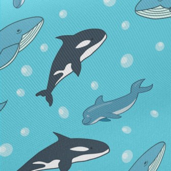 Cartoon Marine Mammals Midweight Cotton Poplin