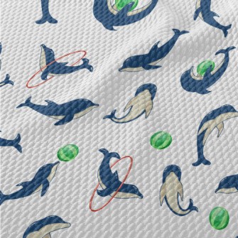 Cute Dolphin Show Birdseye Piqué