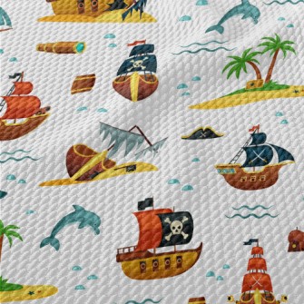 Pirate Ship Treasure Hunt Birdseye Piqué