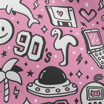 90s Retro Cartoon Pattern Chiffon