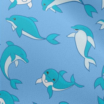 Happy Cartoon Dolphin Chiffon