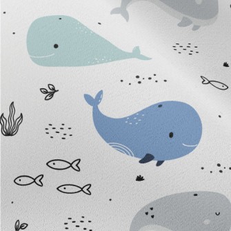 Smiling Whale Illustration Chiffon