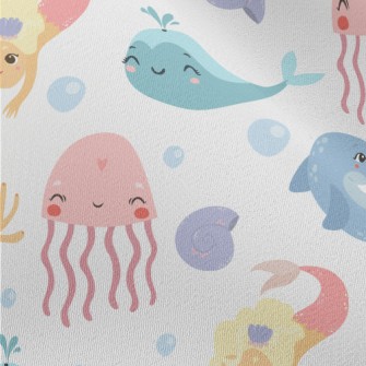 Mermaid And Happy Friends Chiffon