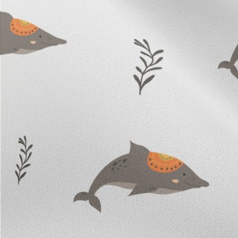 Hand Drawn Ethnic Dolphin Chiffon