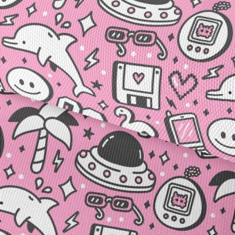 90s Retro Cartoon Pattern Waterproof Oxford