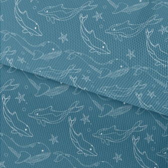 Whale Dolphin Line Illustratio Waterproof Oxford