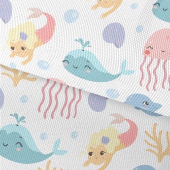 Mermaid And Happy Friends Waterproof Oxford