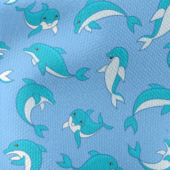 Happy Cartoon Dolphin Waterproof Canvas