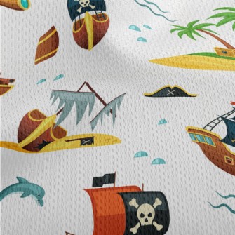 Pirate Ship Treasure Hunt Athletic Mesh Flat Back