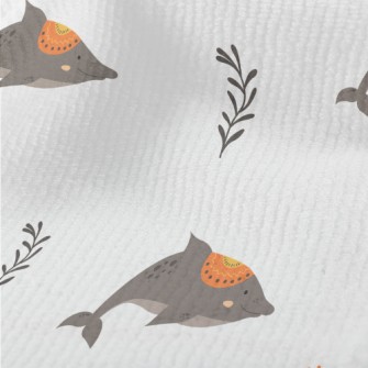 Hand Drawn Ethnic Dolphin Terry