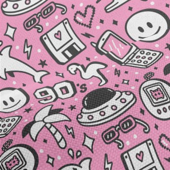 90s Retro Cartoon Pattern Performance Linen