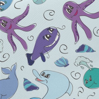 Marine Life Doodles Twill