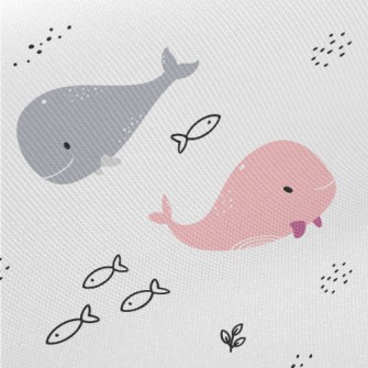 Cute Colorful Whale Twill