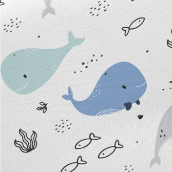Smiling Whale Illustration Twill