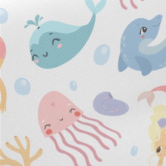 Mermaid And Happy Friends Twill