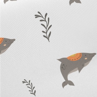 Hand Drawn Ethnic Dolphin Twill